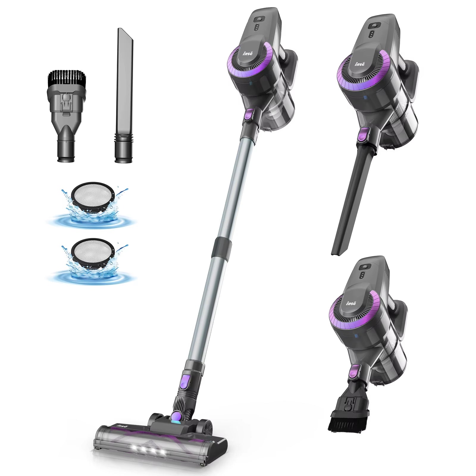 Cordless Vacuum Cleaner, 20Kpa Stick Vac with 2200Mah Battery up to 40Mins Runtime for Pet Hair Hard Floor Carpet