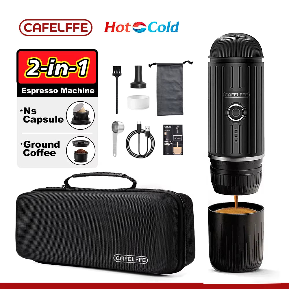 Outdoor Combination Wireless Electric Portable Espresso Machine,Coffee Gift Giving Camping Hiking Travel Bag Cafetera