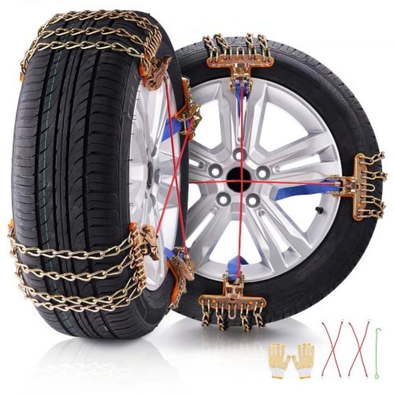 VEVOR 16 PCS Snow Chains Tire Width 8-8.8 In/205-225 Mm for Car/Pickup/Suv/Truck