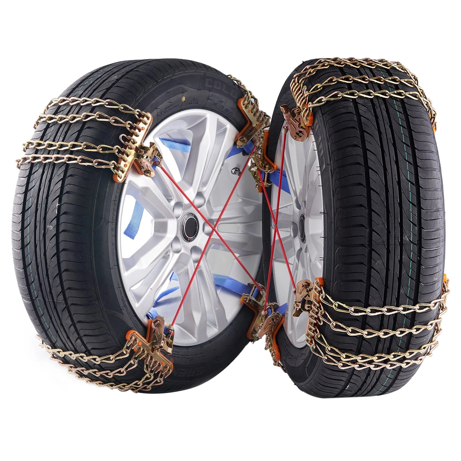 VEVOR 16 PCS Snow Chains Tire Width 8-8.8 In/205-225 Mm for Car/Pickup/Suv/Truck