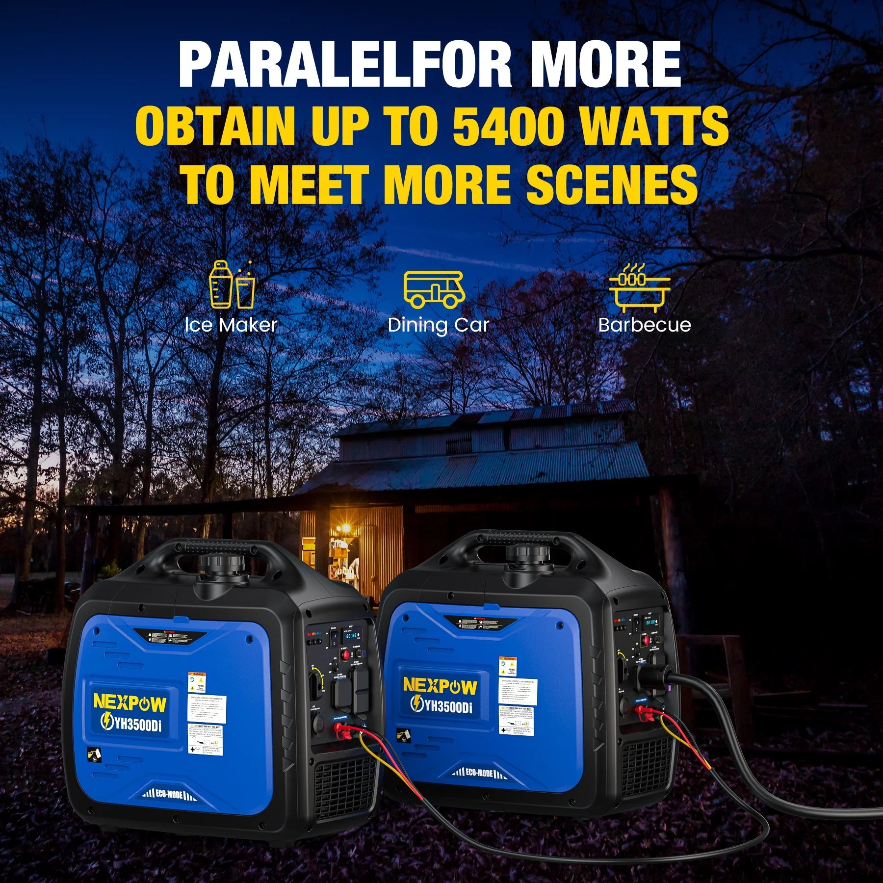 Portable Inverter Generator, 3500W Super Quiet Generator ,Eco-Mode Feature, Parallel Capability,Epa Compliant,Dual Fuel Propane and Gasoline,Lightweight for Backup Home & Camping