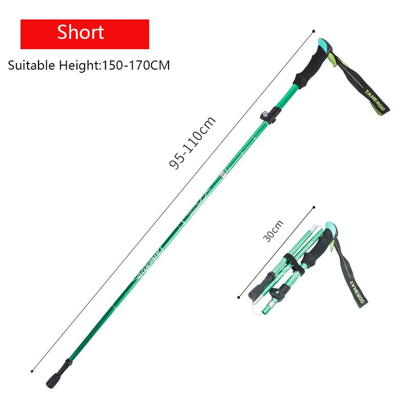 Anti Shock Walking Stick Telescopic Baton Trekking Stick Ultralight Aluminum Alloy Tactical Walking Canes 5-Section 1Piece