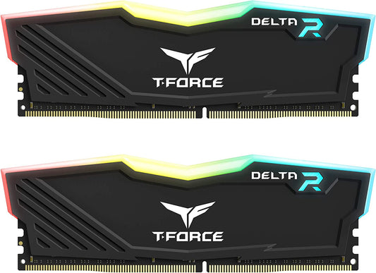 T-Force Delta RGB DDR4 16GB (2X8Gb) 3000Mhz (PC4-24000) CL16 Desktop Memory Module Ram TF3D416G3000HC16CDC01 - Black