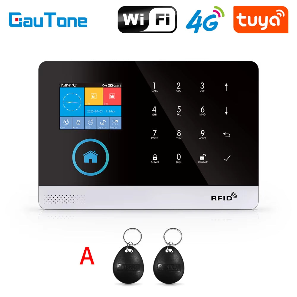 PG103 Tuya 4G 3G Alarm System GSM Home Security with IP Camera Wireless Solar Siren Support Alexa Smart Life