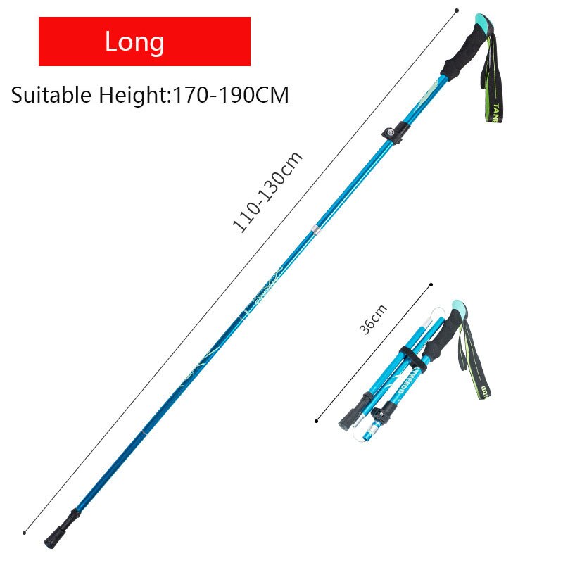 Anti Shock Walking Stick Telescopic Baton Trekking Stick Ultralight Aluminum Alloy Tactical Walking Canes 5-Section 1Piece