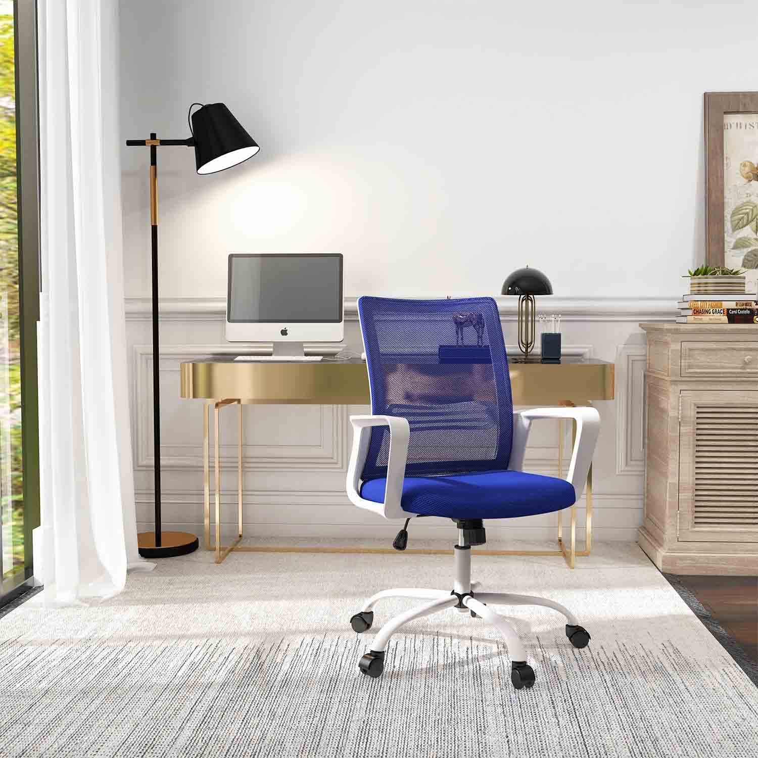 Office Chair, Desk Chair Ergonomic Office Chair Computer Chair, Home Office Desk Chairs with Wheels Mesh Office Chair, Rolling Task Chair with Armrests Mid Back