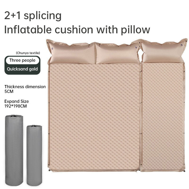 Product camouflage Can Be Spliced Self Inflating Cushion Air Mattress Camping Mat With Pillow