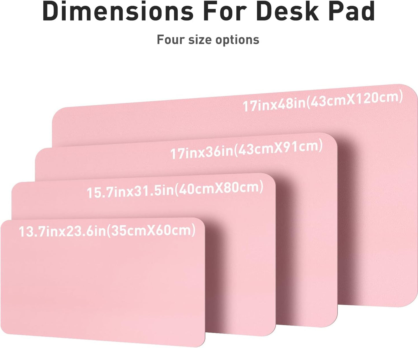 Leather Desk Pad Protector, Mouse Pad, Office Desk Mat, Non-Slip PU Leather Desk Blotter, Laptop Desk Pad, Waterproof Desk Writing Pad for Office and Home (31.5" X 15.7", Fairy Pink)