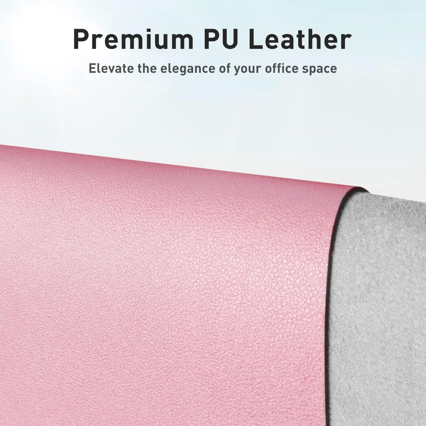 Leather Desk Pad Protector, Mouse Pad, Office Desk Mat, Non-Slip PU Leather Desk Blotter, Laptop Desk Pad, Waterproof Desk Writing Pad for Office and Home (31.5" X 15.7", Fairy Pink)