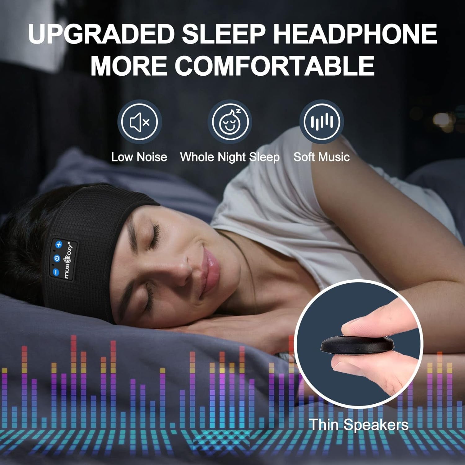 Sleep Headphones Wireless, Bluetooth Headband Sports Sleeping Headphones Sleep Mask Earbuds Breathable Music Headband with Bluetooth 5.2, Perfect for Workout Running Insomnia Travel Yoga