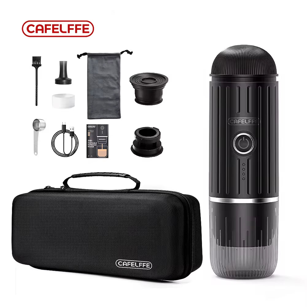 Outdoor Combination Wireless Electric Portable Espresso Machine,Coffee Gift Giving Camping Hiking Travel Bag Cafetera