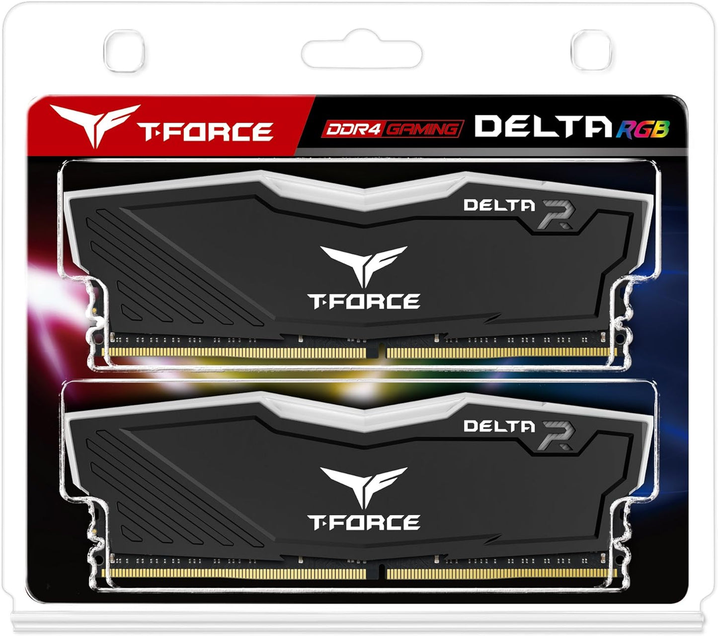 T-Force Delta RGB DDR4 16GB (2X8Gb) 3000Mhz (PC4-24000) CL16 Desktop Memory Module Ram TF3D416G3000HC16CDC01 - Black