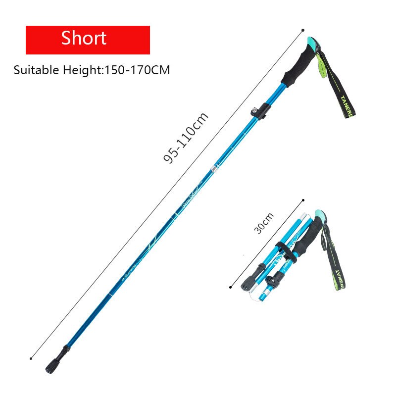 Anti Shock Walking Stick Telescopic Baton Trekking Stick Ultralight Aluminum Alloy Tactical Walking Canes 5-Section 1Piece