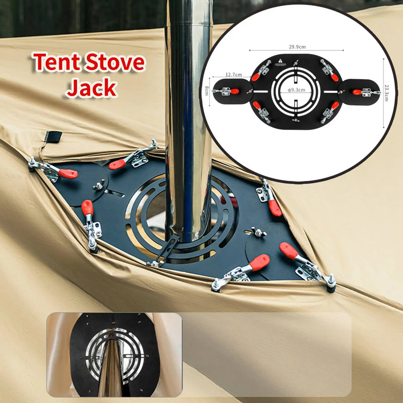 Stainless Steel Hot Tent Stove Jack Highly Flame Retardant for Fireplace Tent Accessory Camping Tent Accessories