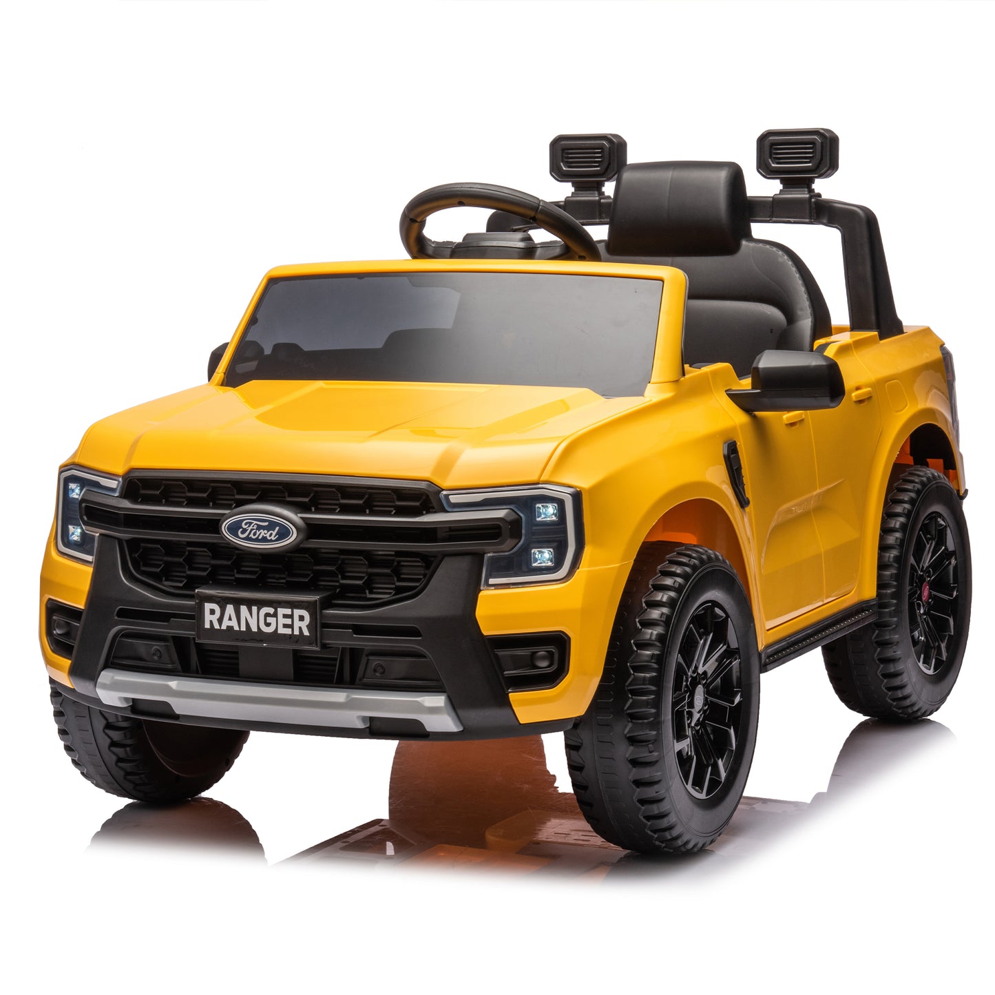 12V Kids Ride On Car W/Parents Remote Control,Licensed Ford Ranger,2WD,Rear wheel suspension,Low Start,Headlight,Horn,MP3,Blueto