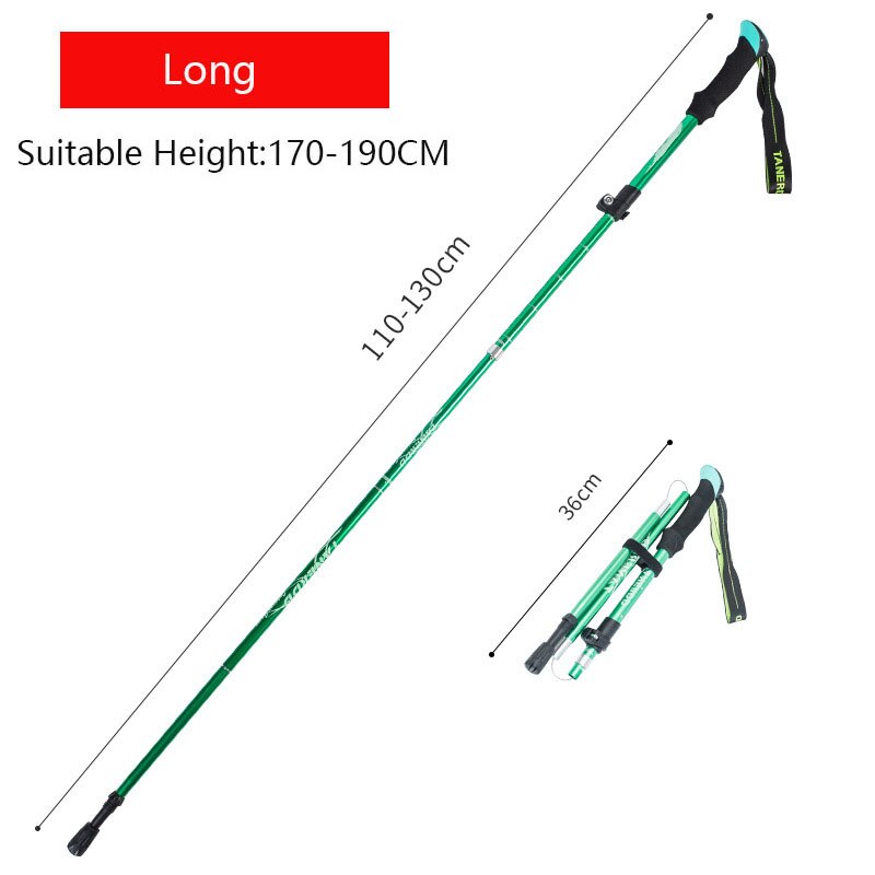 Anti Shock Walking Stick Telescopic Baton Trekking Stick Ultralight Aluminum Alloy Tactical Walking Canes 5-Section 1Piece