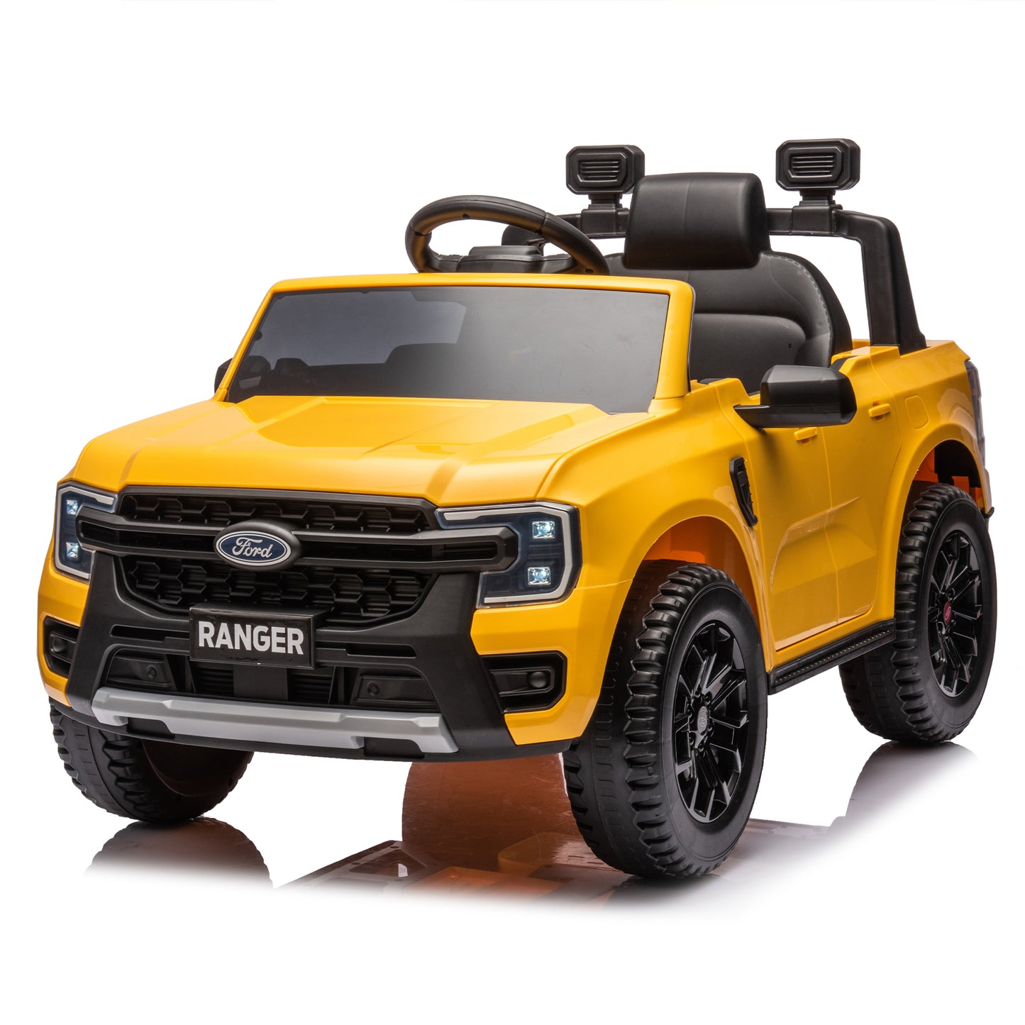 12V Kids Ride On Car W/Parents Remote Control,Licensed Ford Ranger,2WD,Rear wheel suspension,Low Start,Headlight,Horn,MP3,Blueto