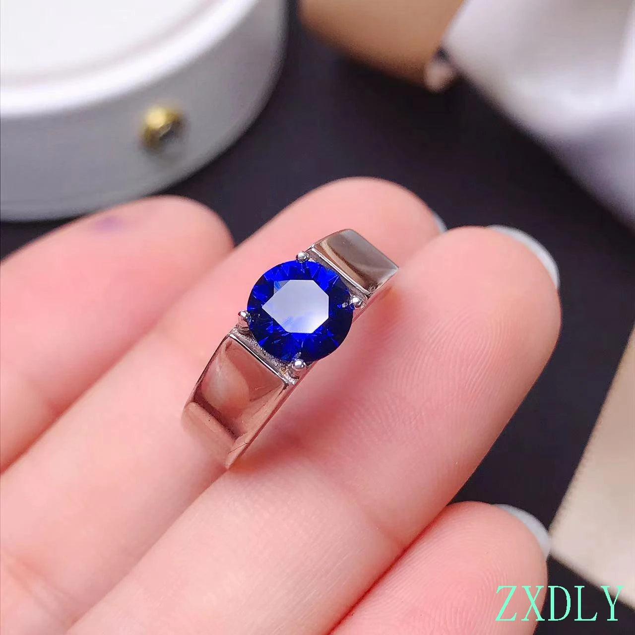 2022 Classic Blue Sapphire Ring for Women men Jewelry Real 925 Silver Good Gift No Sign Engagement Ring For Wedding