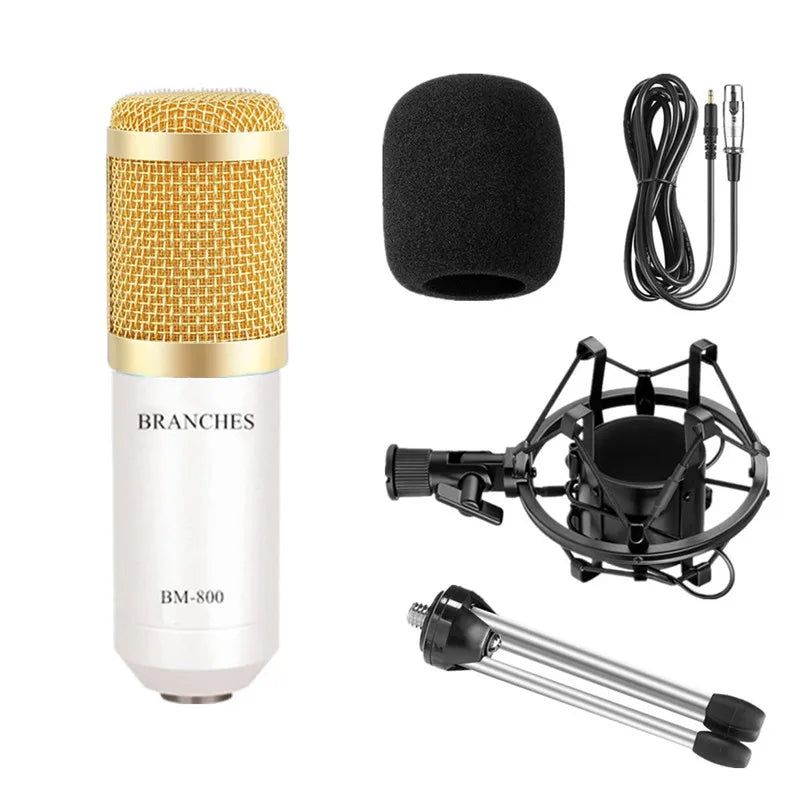 BM800 Mikrofon Condenser Sound Recording BM 800 Microphone With Shock Mount For Radio Braodcasting Singing Recording KTV Karaoke