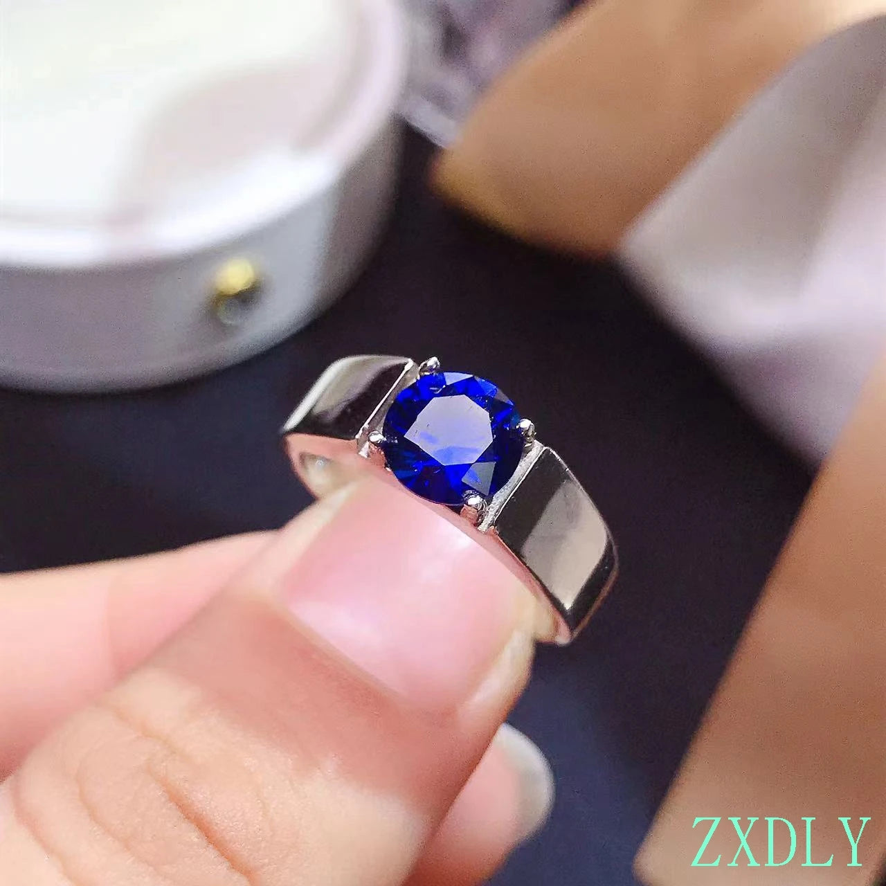 2022 Classic Blue Sapphire Ring for Women men Jewelry Real 925 Silver Good Gift No Sign Engagement Ring For Wedding