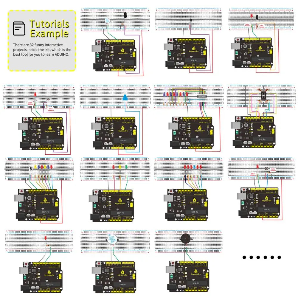 NEW ! Keyestudio Super Starter kit with V4.0 Board for Arduino Starter kit for UNOR3 32Projects + Tutorial W/Gift Box