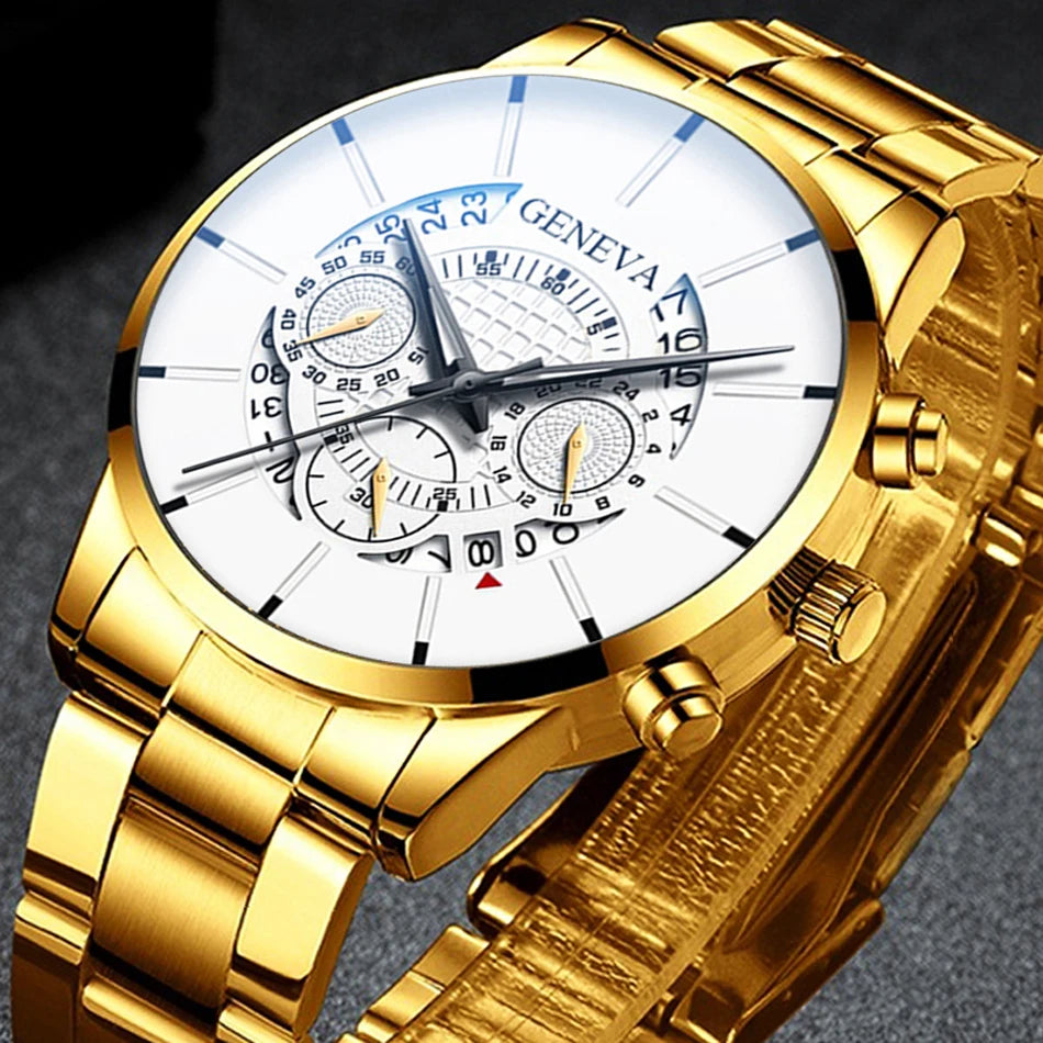 Men Watch Fashion Stainless Steel Luxury Calendar Business Exquisite Watches Male Clock Sports Wristwatch Relogio Masculino