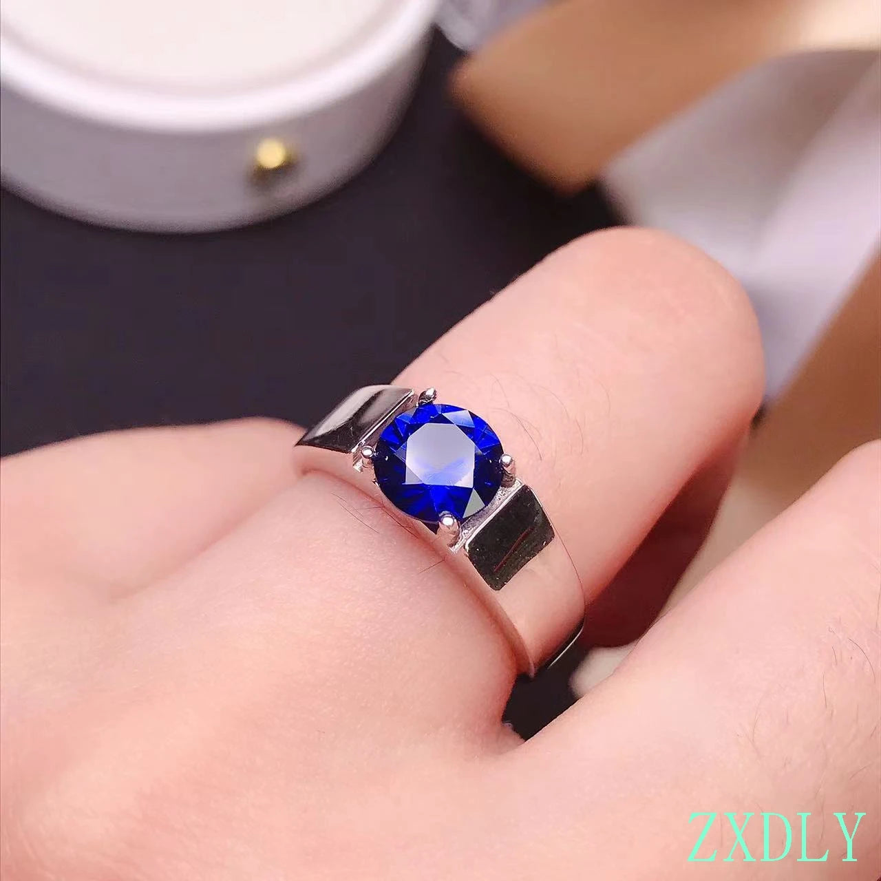 2022 Classic Blue Sapphire Ring for Women men Jewelry Real 925 Silver Good Gift No Sign Engagement Ring For Wedding