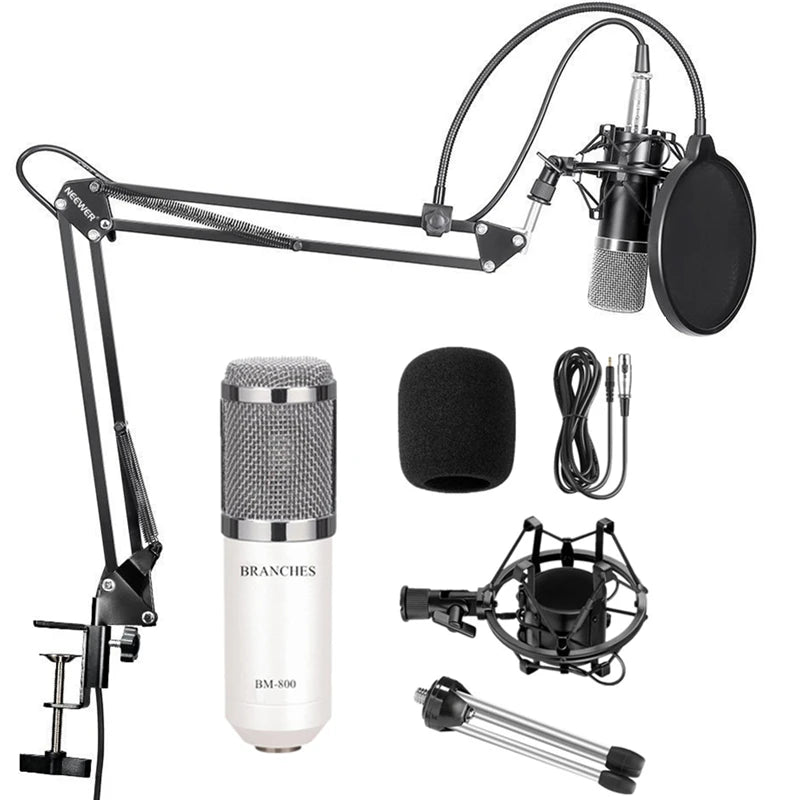 BM800 Mikrofon Condenser Sound Recording BM 800 Microphone With Shock Mount For Radio Braodcasting Singing Recording KTV Karaoke