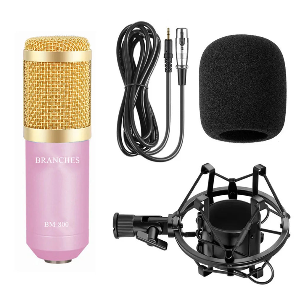 BM800 Mikrofon Condenser Sound Recording BM 800 Microphone With Shock Mount For Radio Braodcasting Singing Recording KTV Karaoke