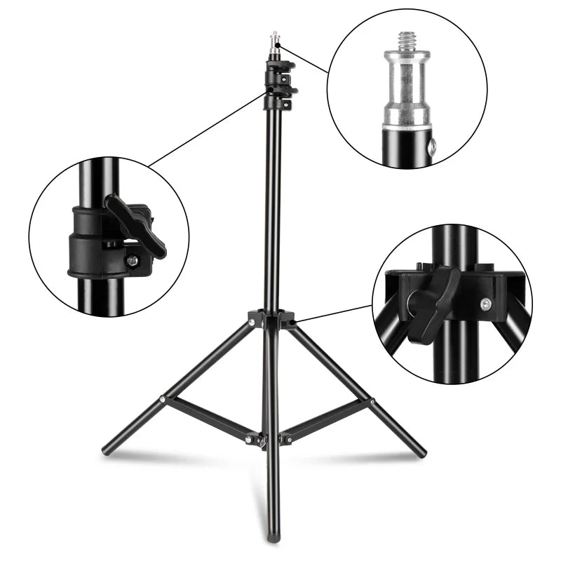 Photography Background Frame Support Softbox Lighting Kit Photo Studio Equipment Accessories With 3Pcs Backdrop And Tripod Stand