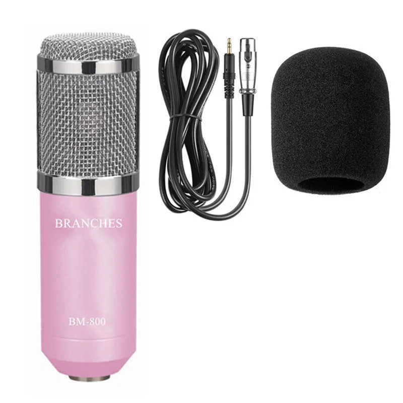 BM800 Mikrofon Condenser Sound Recording BM 800 Microphone With Shock Mount For Radio Braodcasting Singing Recording KTV Karaoke