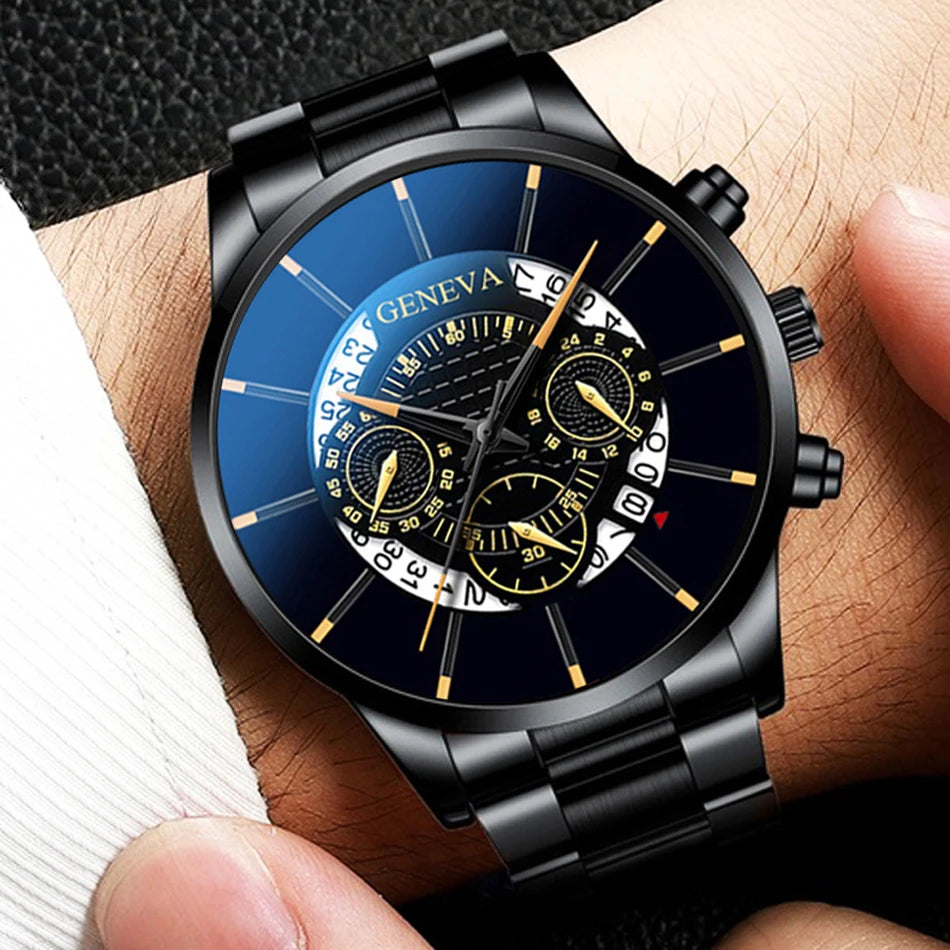 Men Watch Fashion Stainless Steel Luxury Calendar Business Exquisite Watches Male Clock Sports Wristwatch Relogio Masculino