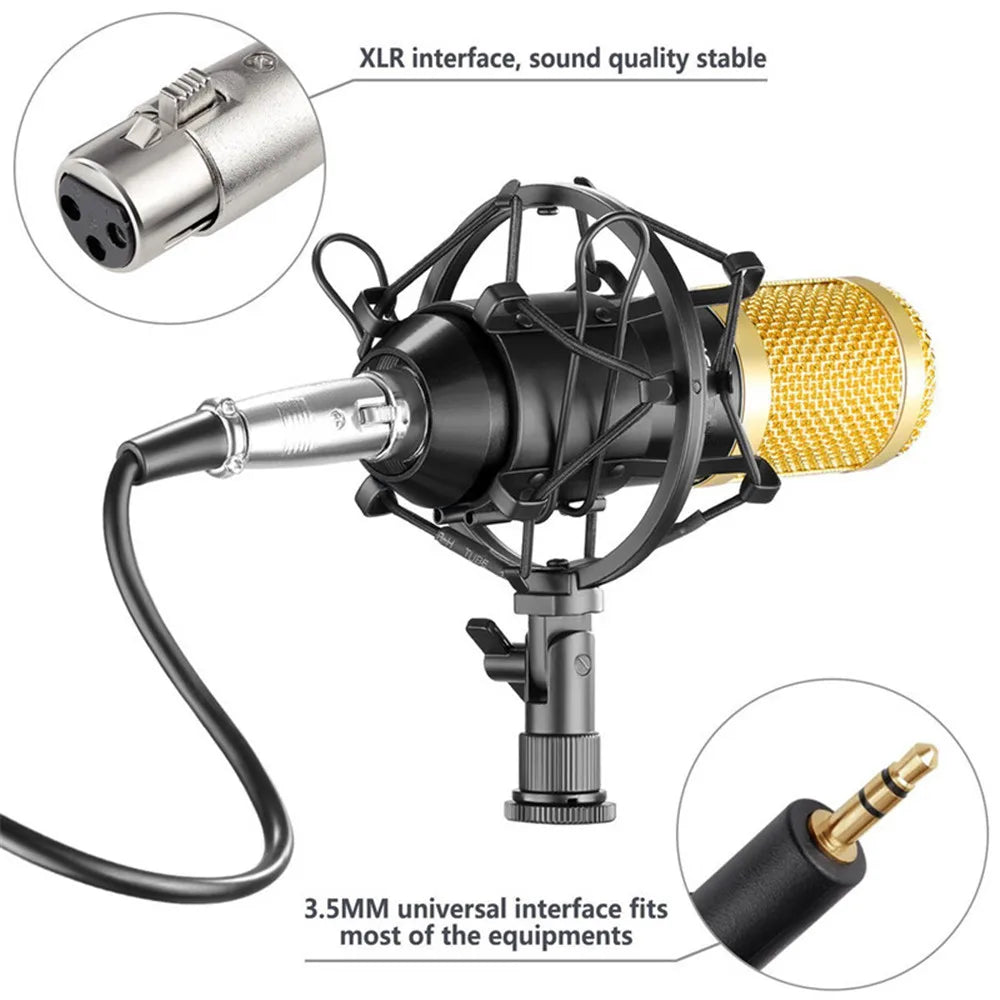 BM800 Mikrofon Condenser Sound Recording BM 800 Microphone With Shock Mount For Radio Braodcasting Singing Recording KTV Karaoke