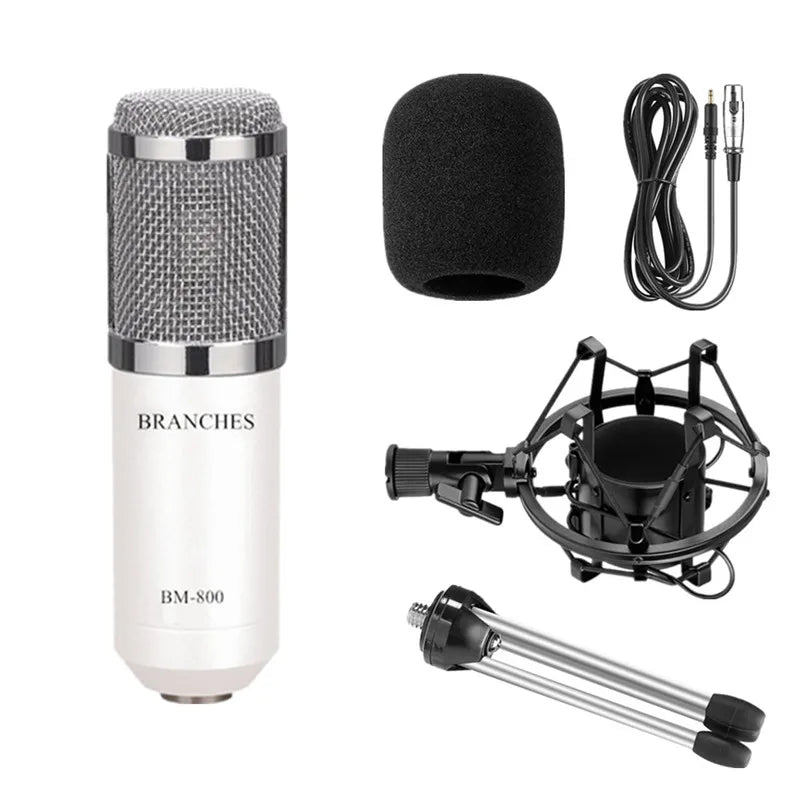 BM800 Mikrofon Condenser Sound Recording BM 800 Microphone With Shock Mount For Radio Braodcasting Singing Recording KTV Karaoke