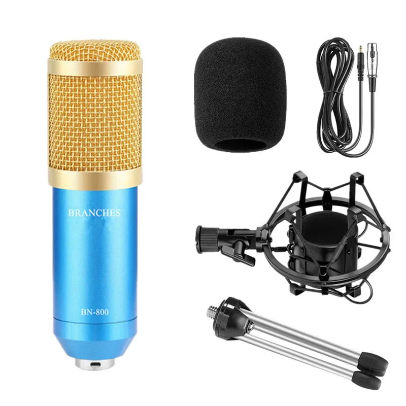 BM800 Mikrofon Condenser Sound Recording BM 800 Microphone With Shock Mount For Radio Braodcasting Singing Recording KTV Karaoke