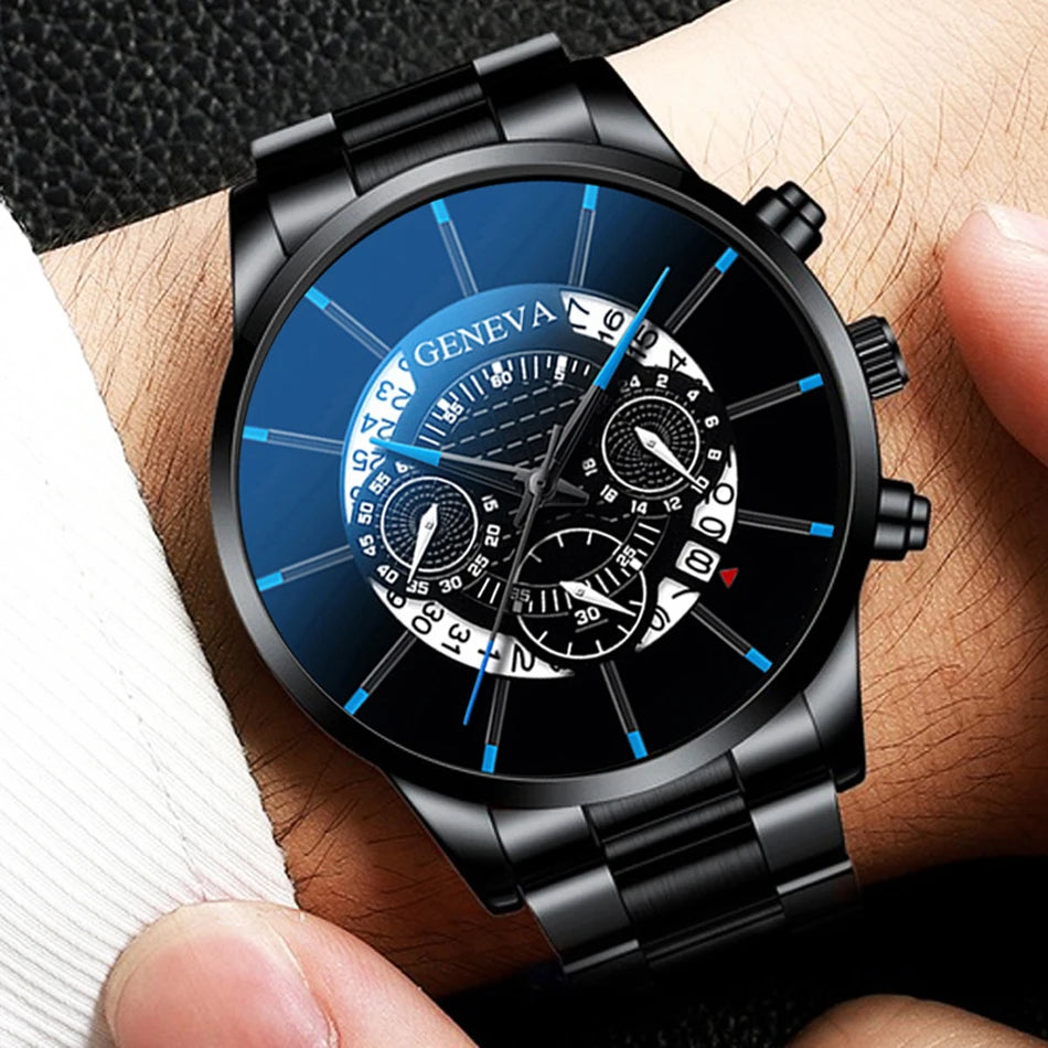 Men Watch Fashion Stainless Steel Luxury Calendar Business Exquisite Watches Male Clock Sports Wristwatch Relogio Masculino