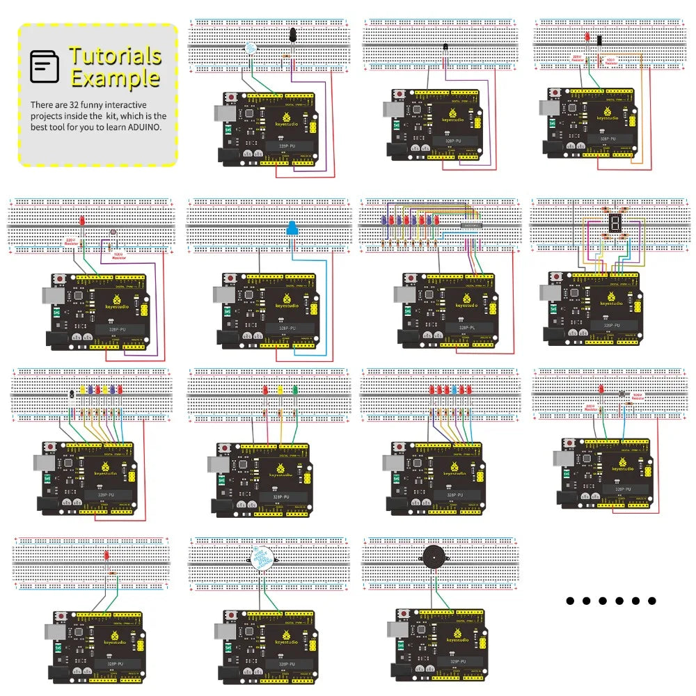 NEW ! Keyestudio Super Starter kit with V4.0 Board for Arduino Starter kit for UNOR3 32Projects + Tutorial W/Gift Box