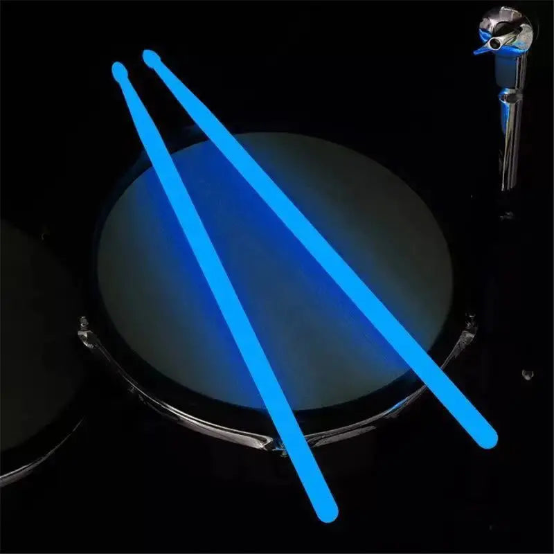 1 Pair 5A Luminous Drum Stick Nylon Fluorescent Drumsticks Glow in The Dark Bright Light Musical Instruments