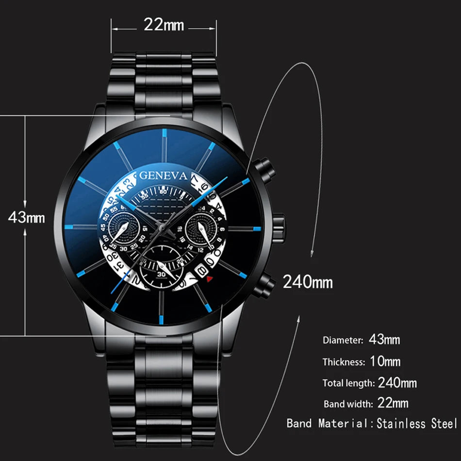 Men Watch Fashion Stainless Steel Luxury Calendar Business Exquisite Watches Male Clock Sports Wristwatch Relogio Masculino