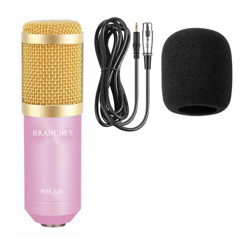 BM800 Mikrofon Condenser Sound Recording BM 800 Microphone With Shock Mount For Radio Braodcasting Singing Recording KTV Karaoke