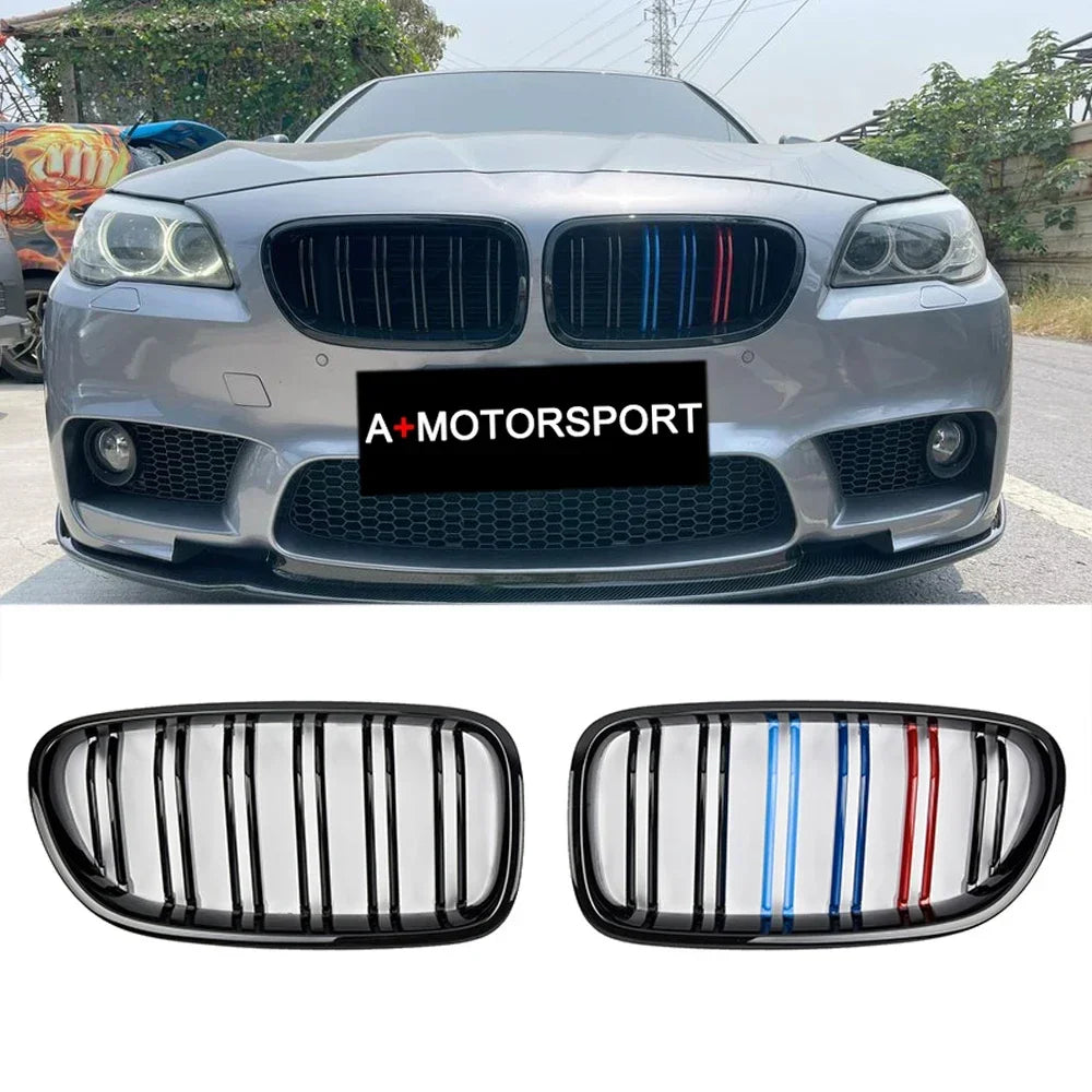 Car Gloss Black Kidney Grill Dual Slats Racing Grill For BMW 5 Series F10 F11 F18 520d 530d 540i 2010-2017 Replacement Part