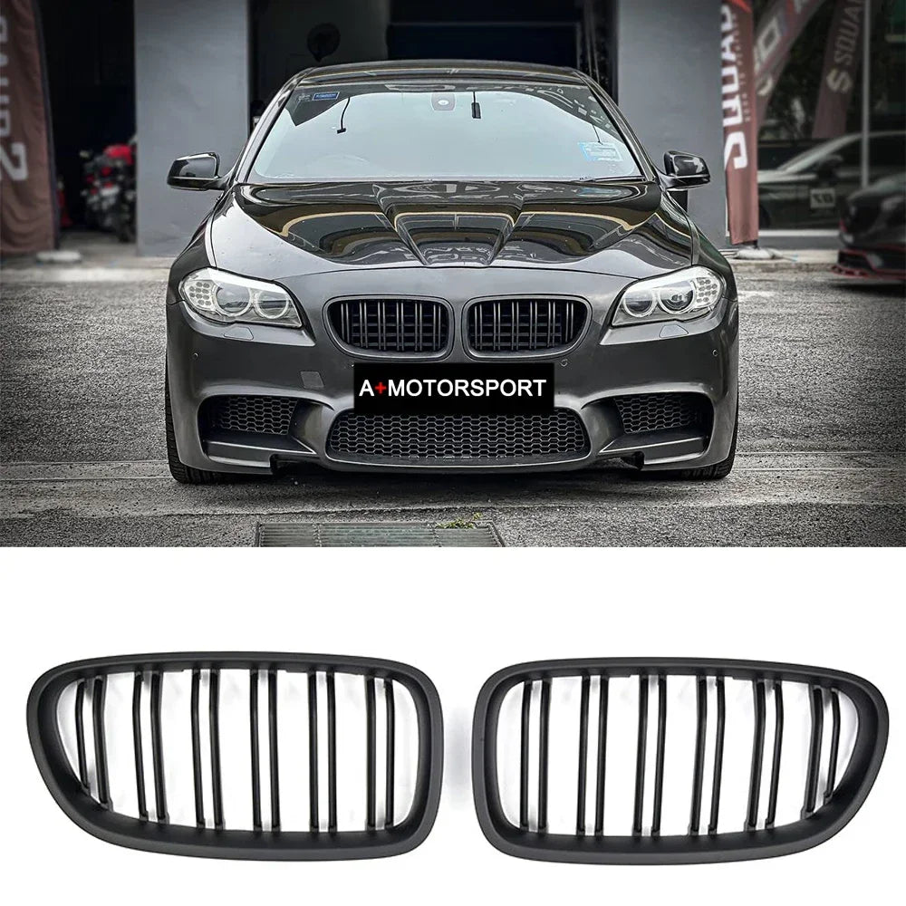 Car Gloss Black Kidney Grill Dual Slats Racing Grill For BMW 5 Series F10 F11 F18 520d 530d 540i 2010-2017 Replacement Part