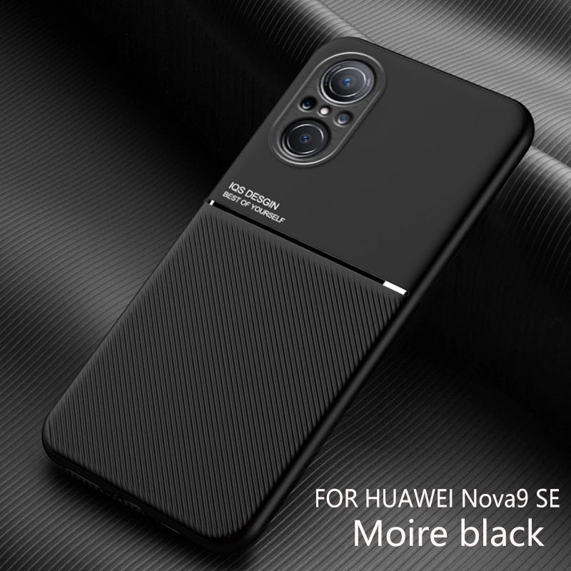 For Hauwei Nova 9 Case Leather Magnet Car Holde Phone Case For Huawei Nova 9 SE Huawey Nova9se Silicone Shockproof Back Cover