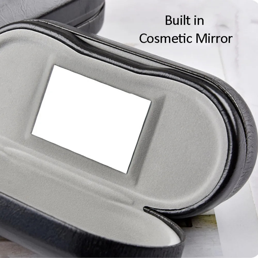 New Double Interlayer Metal Eyewear Case Two Sets Metal Leather Frame Glasses Case Storage Double layer Mirror Box