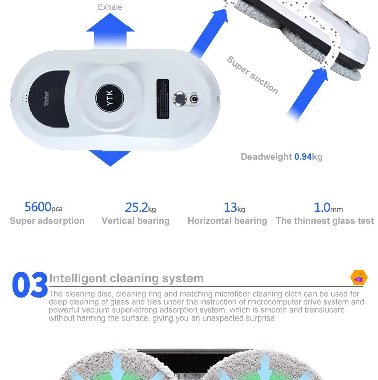 Window cleaning robot household intelligent vacuum remote control anti fall electric window washer glass cleaner