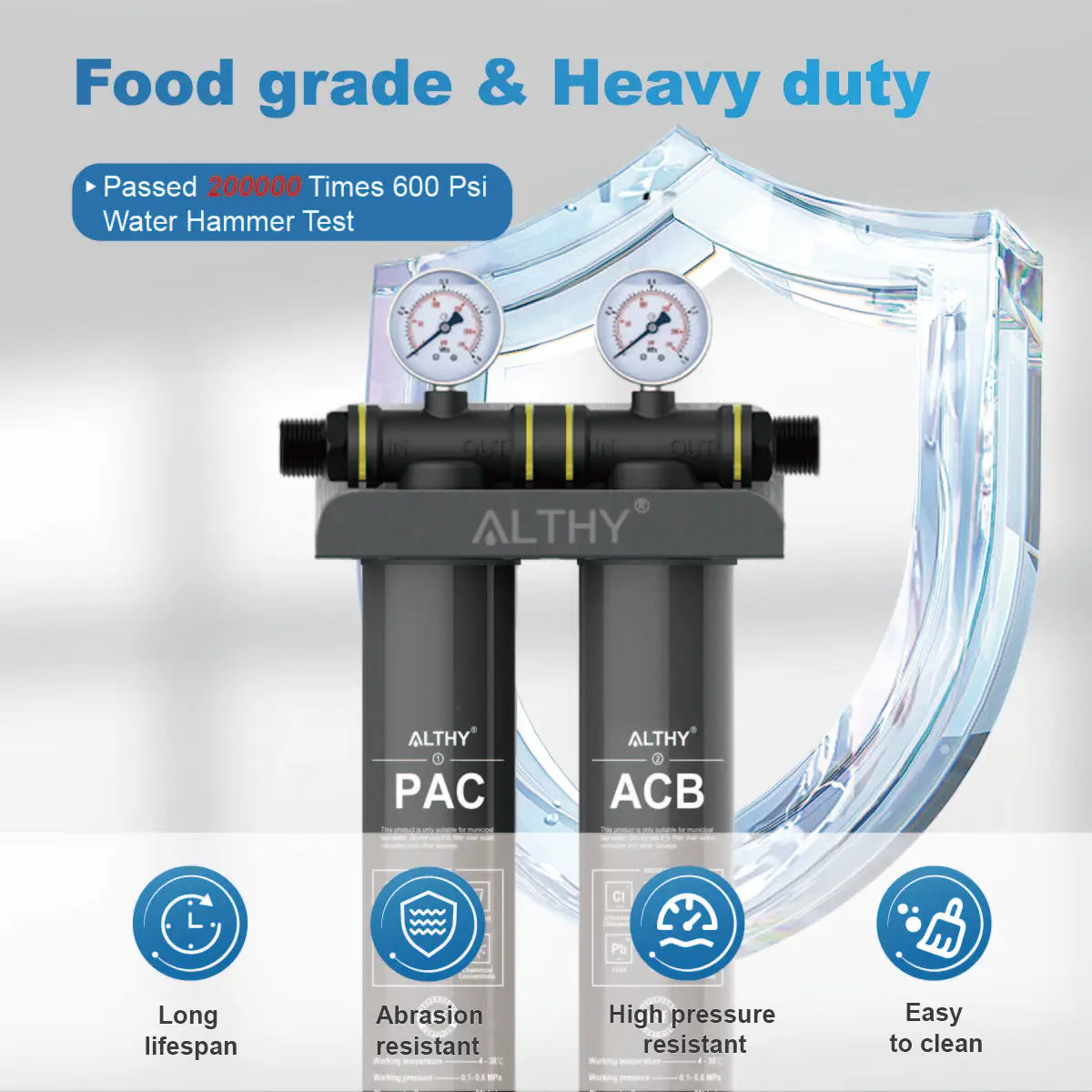 ALTHY Whole House Drinking Water Filter Purifier System, Certified to Removes Lead, Chlorine,Sediment, Chemincal &Odor