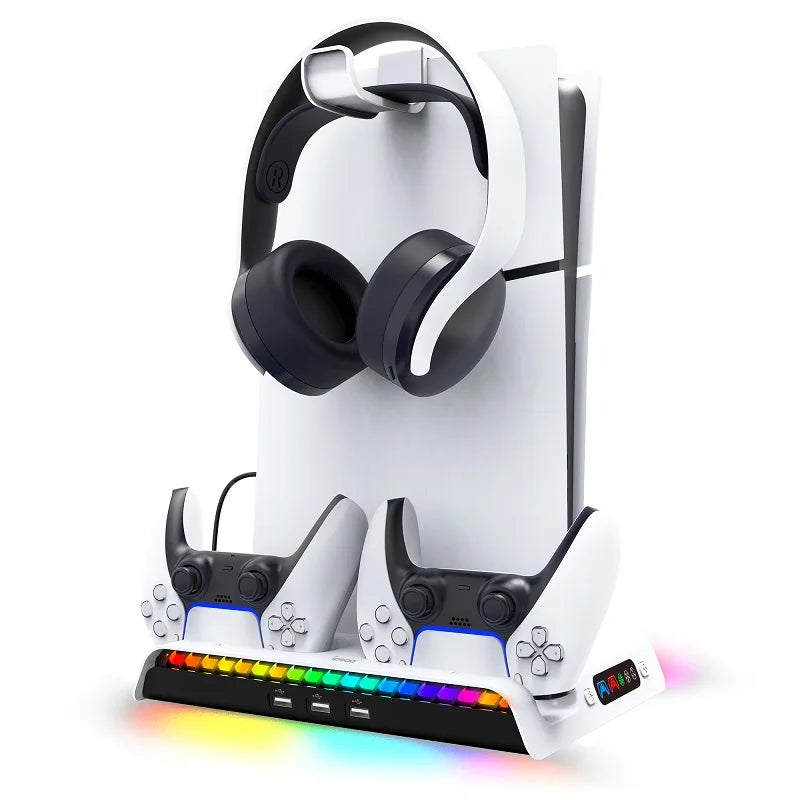 Ipega PG-P5S006 Charging Dock Cooling Fan For PS5 Slim Both Disc and Digital Editions RGB Charging Base Stand Station