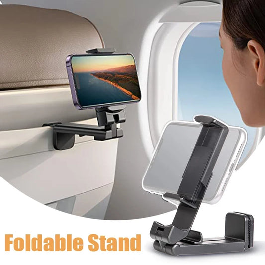 Universal Airplane Phone Holder Portable Travel Stand Desk Flight Foldable Rotatable Selfie Holding Train Seat Stand Support