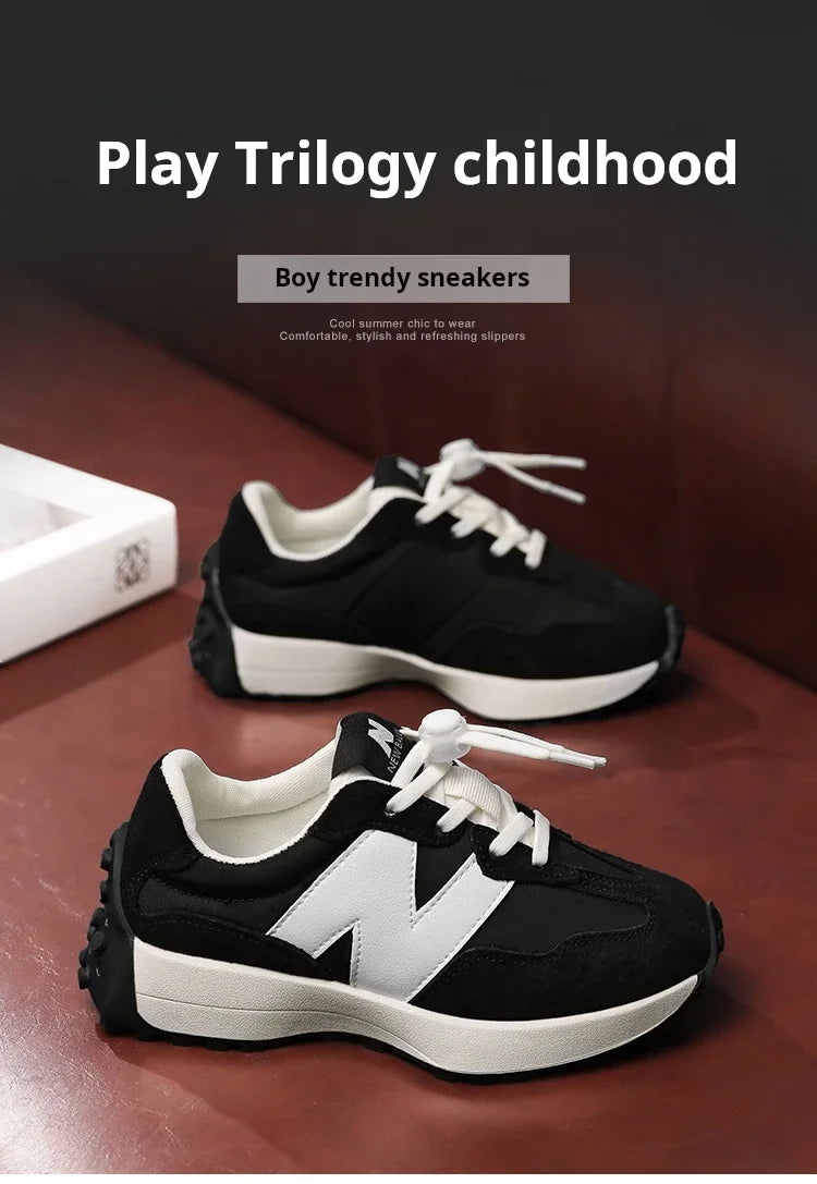 New Students Running Sports Shoes Kids Sneakers Boys Girls Low Cut Board Shoes Baby Casual Soft Bottom Footwear for Kids Flats