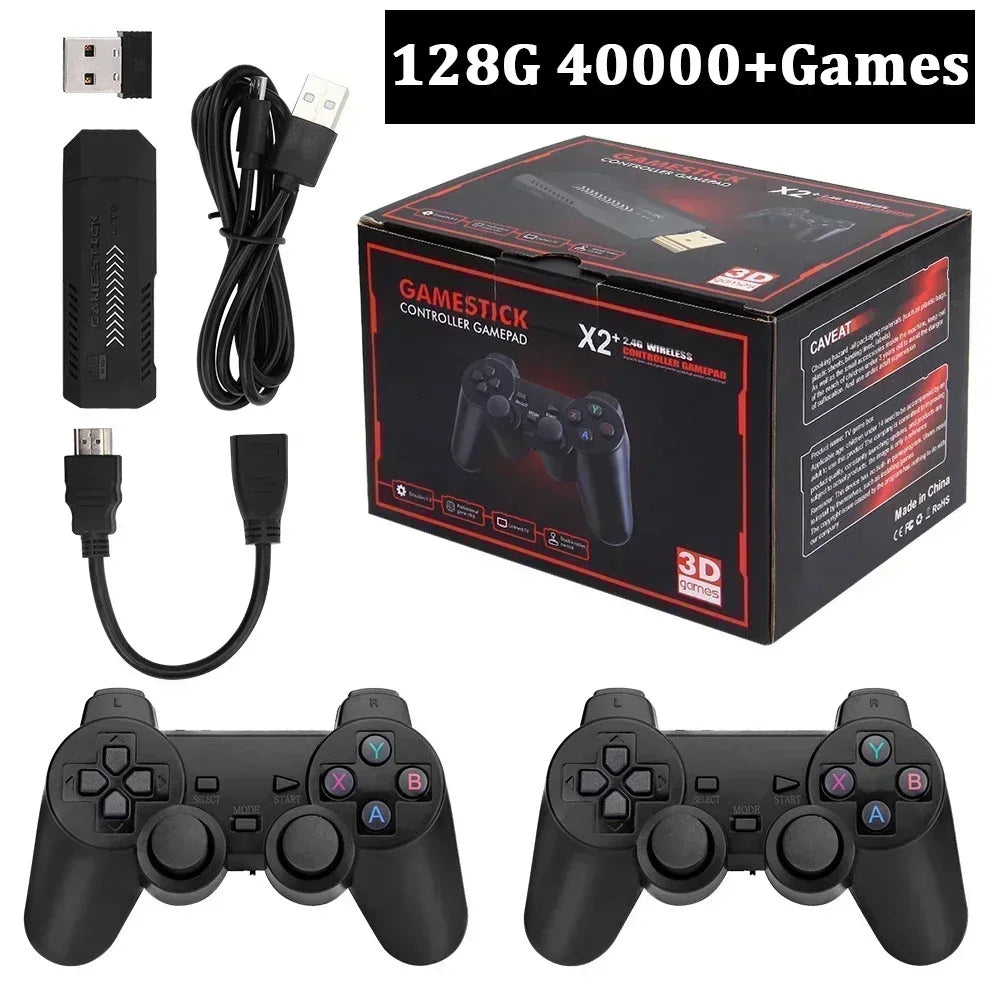 X2 Plus GD10 Game Stick 256G 4K HD Video Game Console Double Wireless 2.4G Controller Retro Console Christmas Gift